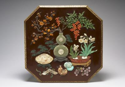 图片[2]-Octagonal lacquered box with decor of appreciating antiquities. 18th -19 th century, Qing dynasty.-China Archive